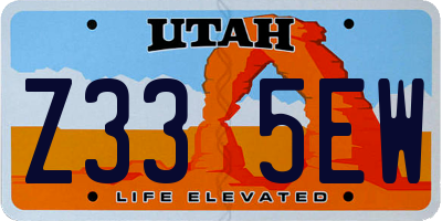 UT license plate Z335EW