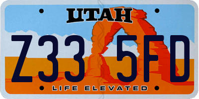 UT license plate Z335FD