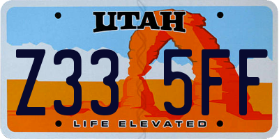UT license plate Z335FF