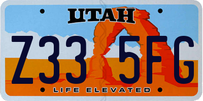 UT license plate Z335FG