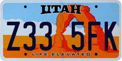 UT license plate Z335FK