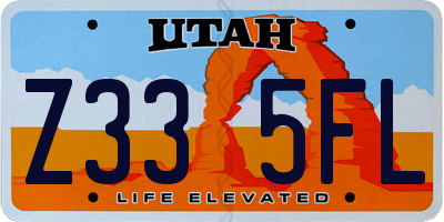 UT license plate Z335FL