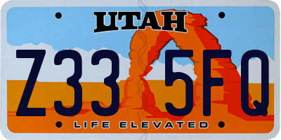 UT license plate Z335FQ