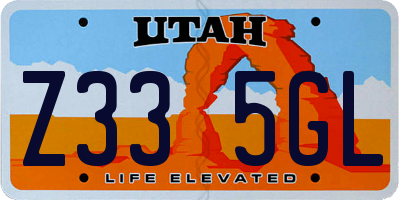 UT license plate Z335GL