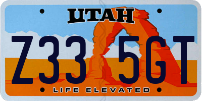 UT license plate Z335GT