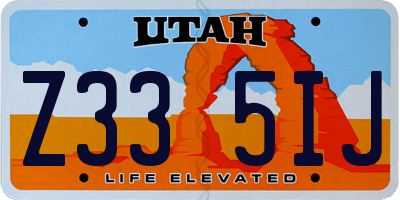 UT license plate Z335IJ