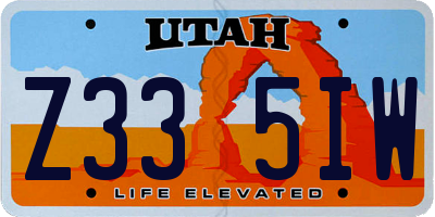 UT license plate Z335IW