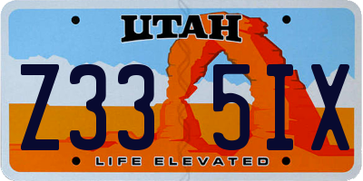 UT license plate Z335IX