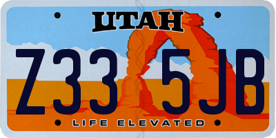 UT license plate Z335JB