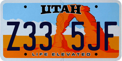 UT license plate Z335JF