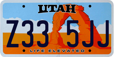 UT license plate Z335JJ