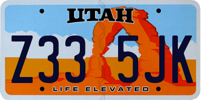 UT license plate Z335JK