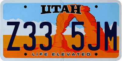 UT license plate Z335JM