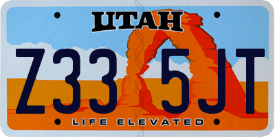 UT license plate Z335JT
