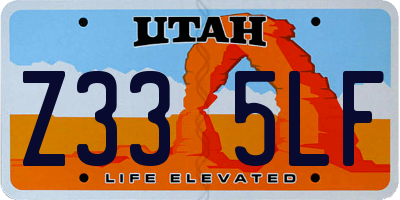 UT license plate Z335LF