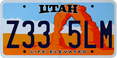 UT license plate Z335LM