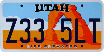 UT license plate Z335LT