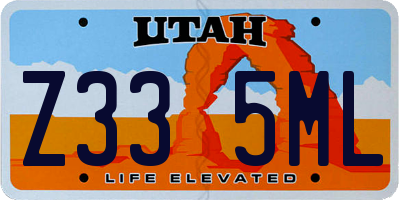 UT license plate Z335ML