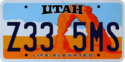UT license plate Z335MS
