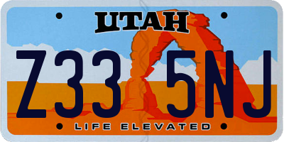 UT license plate Z335NJ