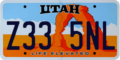 UT license plate Z335NL