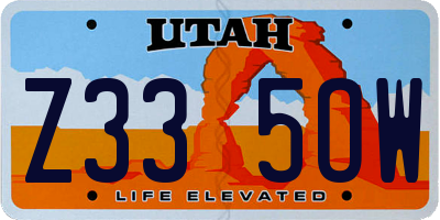 UT license plate Z335OW