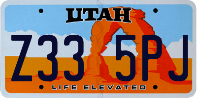 UT license plate Z335PJ