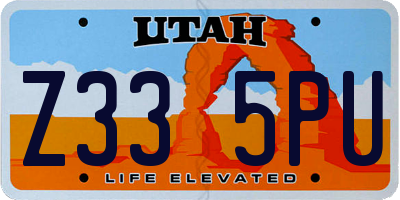 UT license plate Z335PU