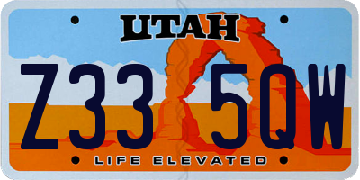UT license plate Z335QW