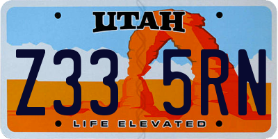 UT license plate Z335RN