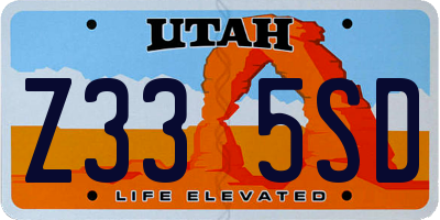 UT license plate Z335SD