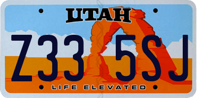 UT license plate Z335SJ