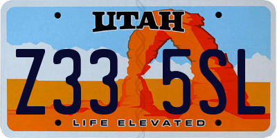 UT license plate Z335SL