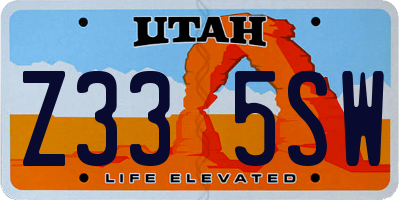 UT license plate Z335SW