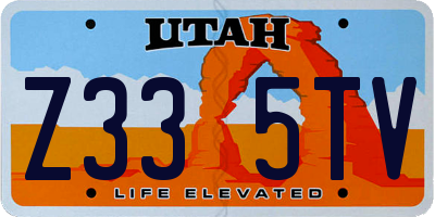 UT license plate Z335TV