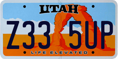 UT license plate Z335UP