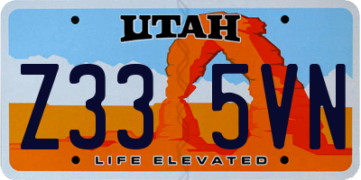 UT license plate Z335VN