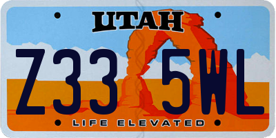 UT license plate Z335WL