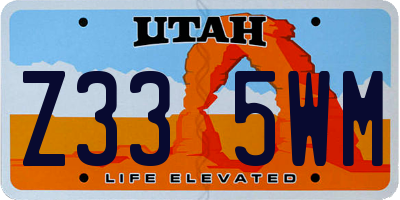 UT license plate Z335WM