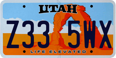 UT license plate Z335WX