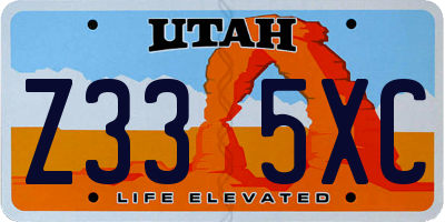 UT license plate Z335XC