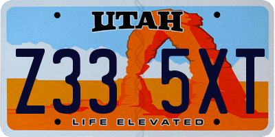 UT license plate Z335XT