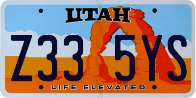 UT license plate Z335YS
