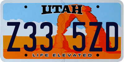 UT license plate Z335ZD