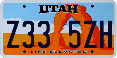 UT license plate Z335ZH