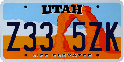 UT license plate Z335ZK