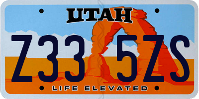 UT license plate Z335ZS