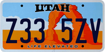 UT license plate Z335ZV