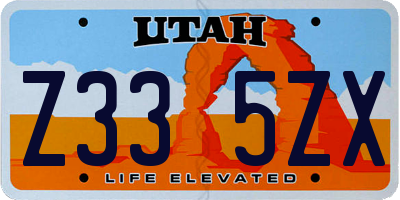 UT license plate Z335ZX