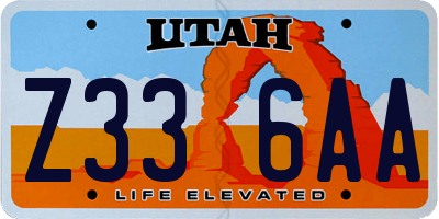 UT license plate Z336AA